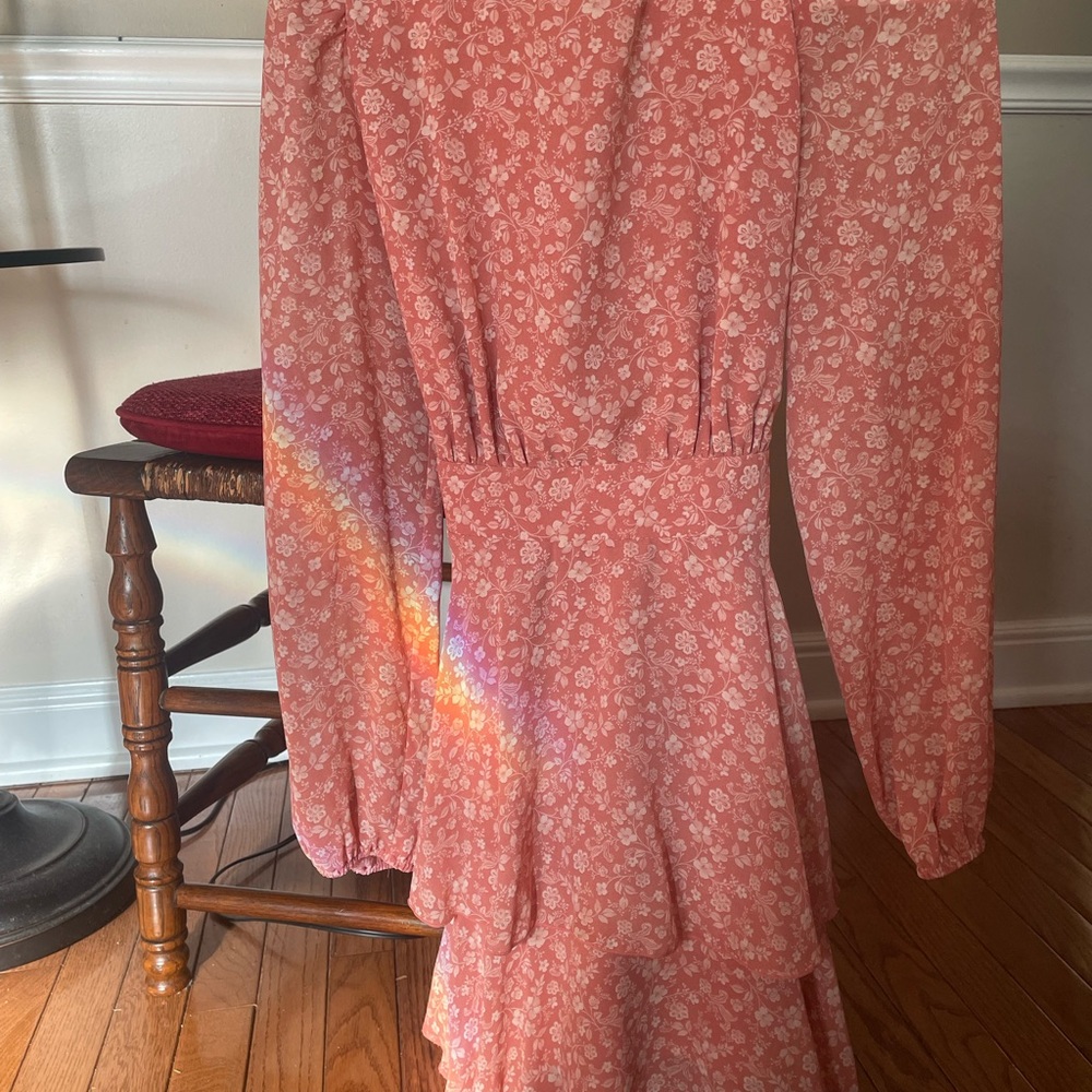 Forever 21 Pink Floral Long Sleeve Dress
